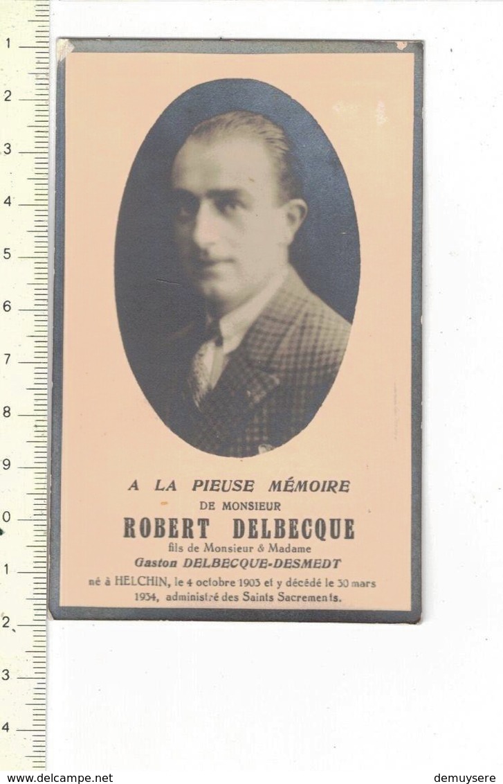 DP 7606 - ROBERT DELBECQUE - HELCHIN 1903 + 1934 - Devotion Images