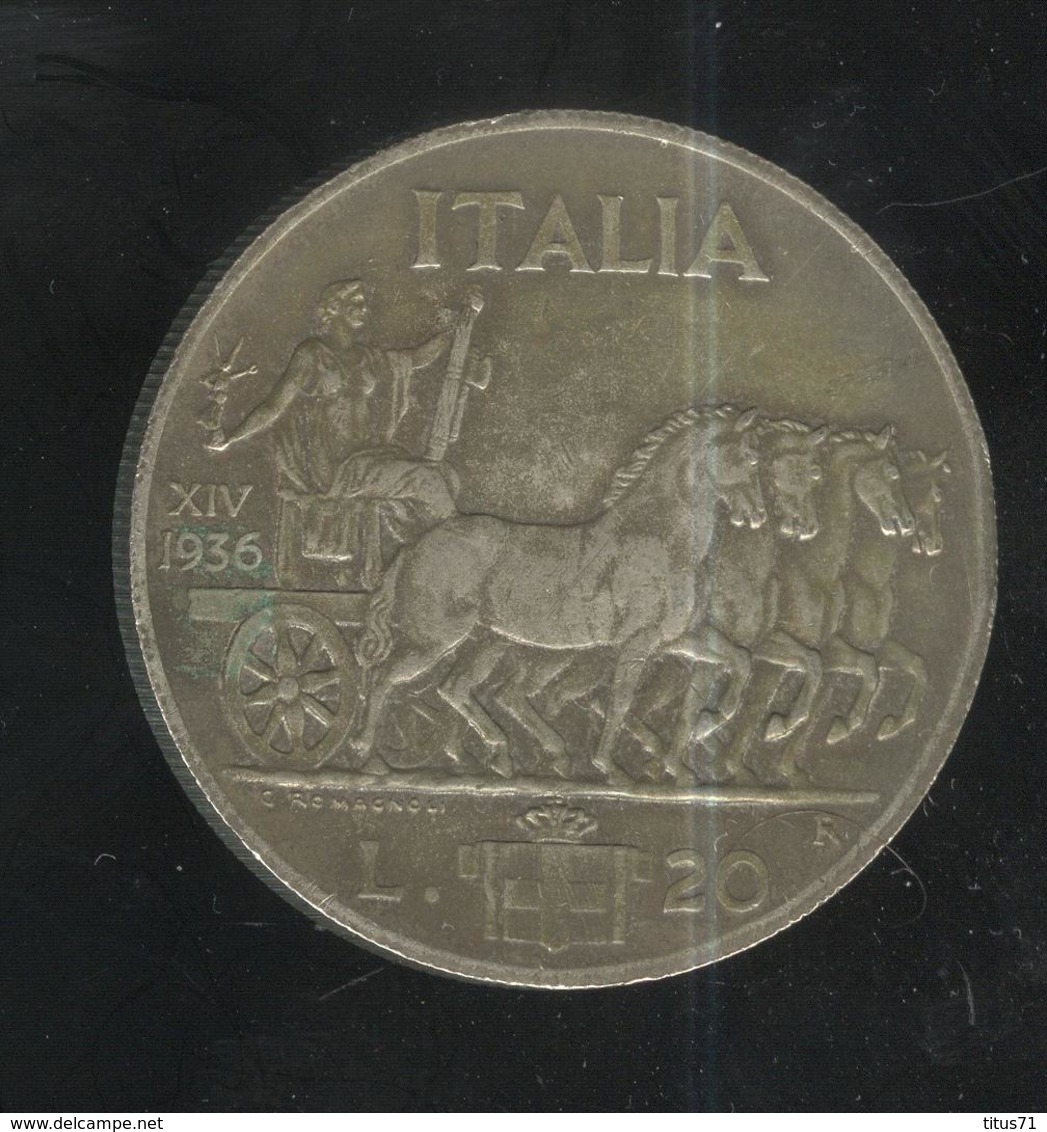 20 Lires Italie 1936 R - Fausse / Fake Coin - Exonumia - Autres & Non Classés