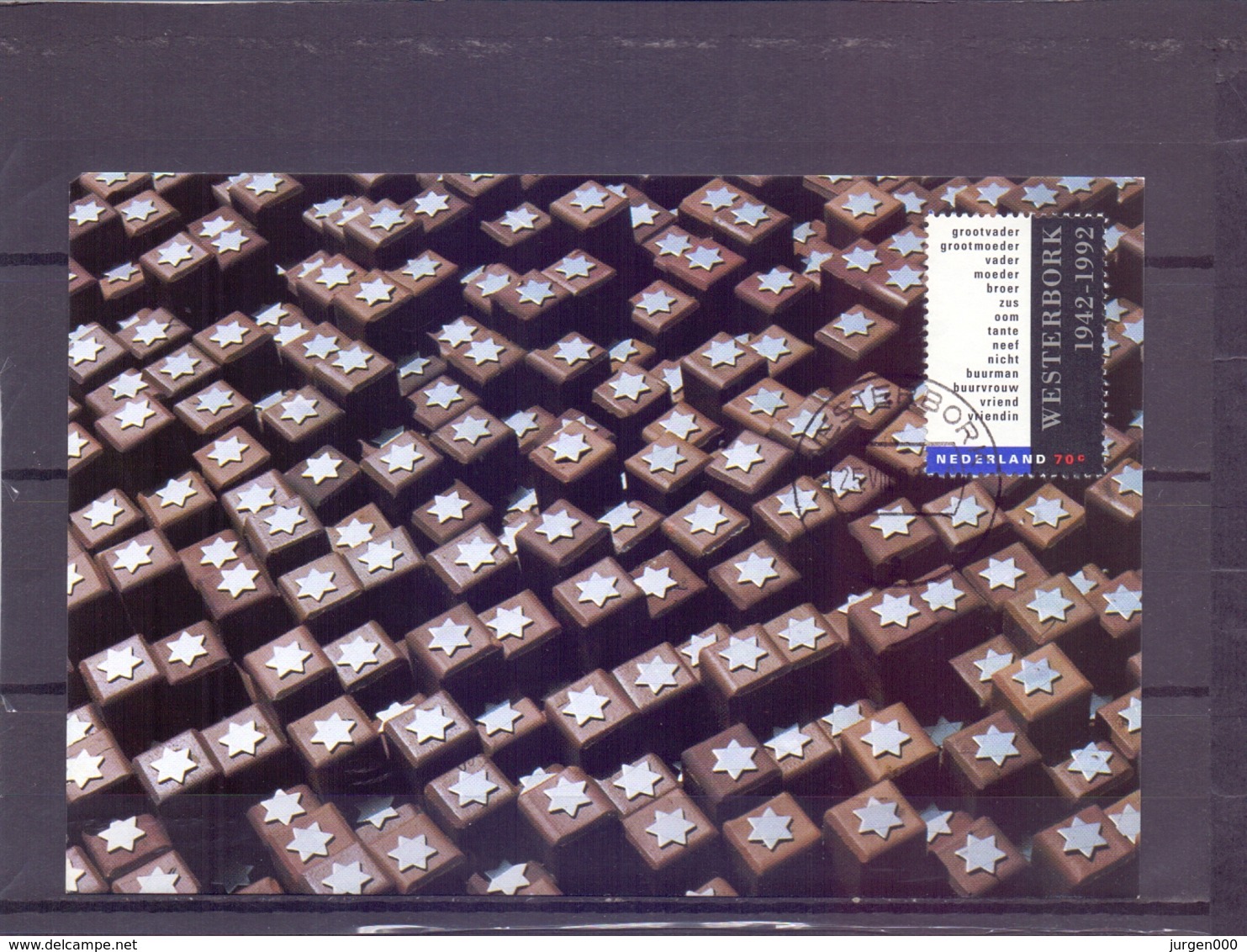 Nederland - Maximumkaarten - Michel 1445 - Westerbork 25/8/92  (RM14611) - WO2