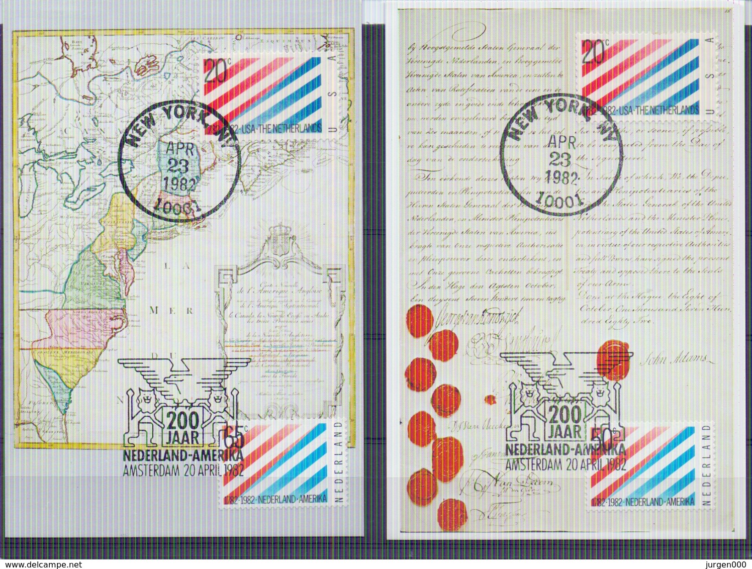 Nederland  - Maximumkaarten - Michel 1207/08  -  New York 23/4/82   (RM14659) - Aardrijkskunde