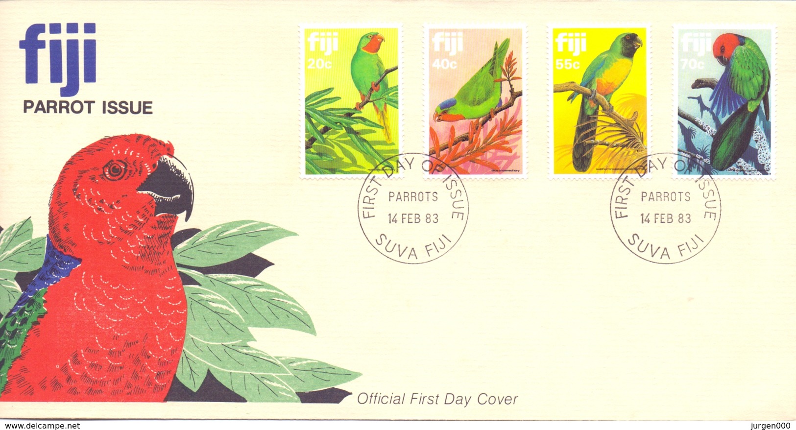 Fiji - FDC - Suva 14/2/83   (RM13913) - Perroquets & Tropicaux