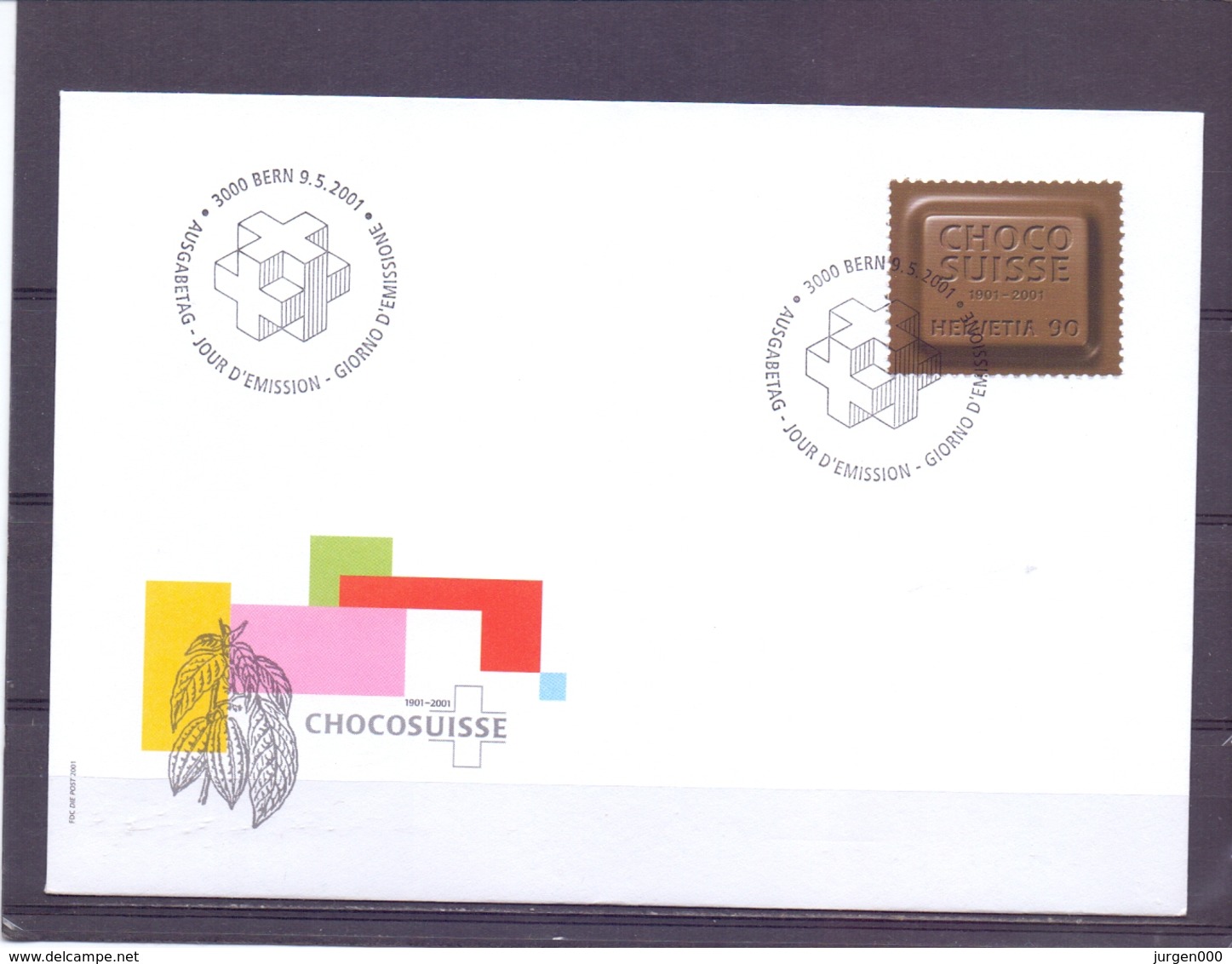 Helvetia - FDC  - Chocosuisse - Bern 9/5/2001  (RM13960) - Levensmiddelen