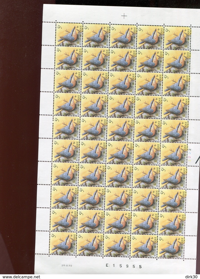 Belgie Andre Buzin Birds 2294 Full Sheet 26/9/1990 Plaatnummer 2 - 1985-.. Oiseaux (Buzin)