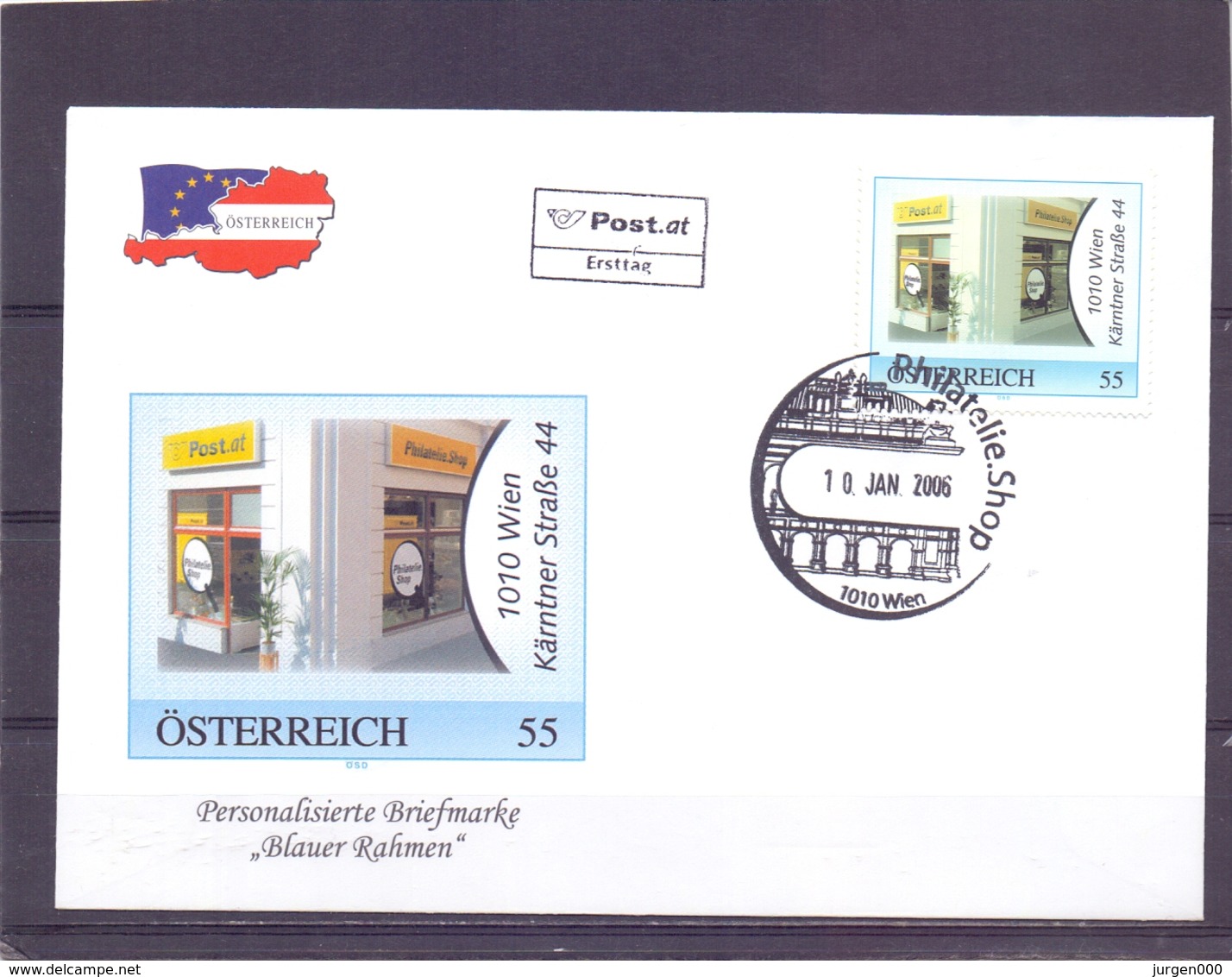 Rep. Österreich - Ersttag - "Blauer Rahmen" - Michel 2566 - Wien 10/1/2006  (RM14117) - Timbres Personnalisés