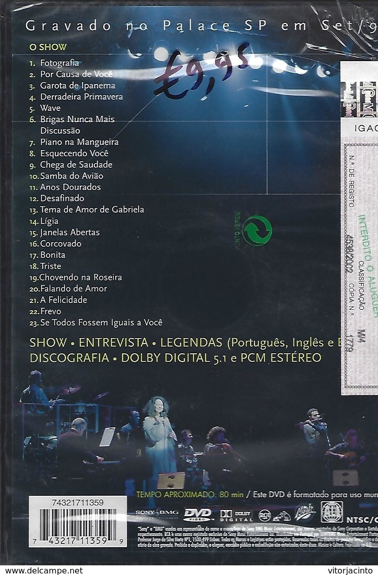 Gal Costa Canta Tom Jobim - DVD - Concerto E Musica