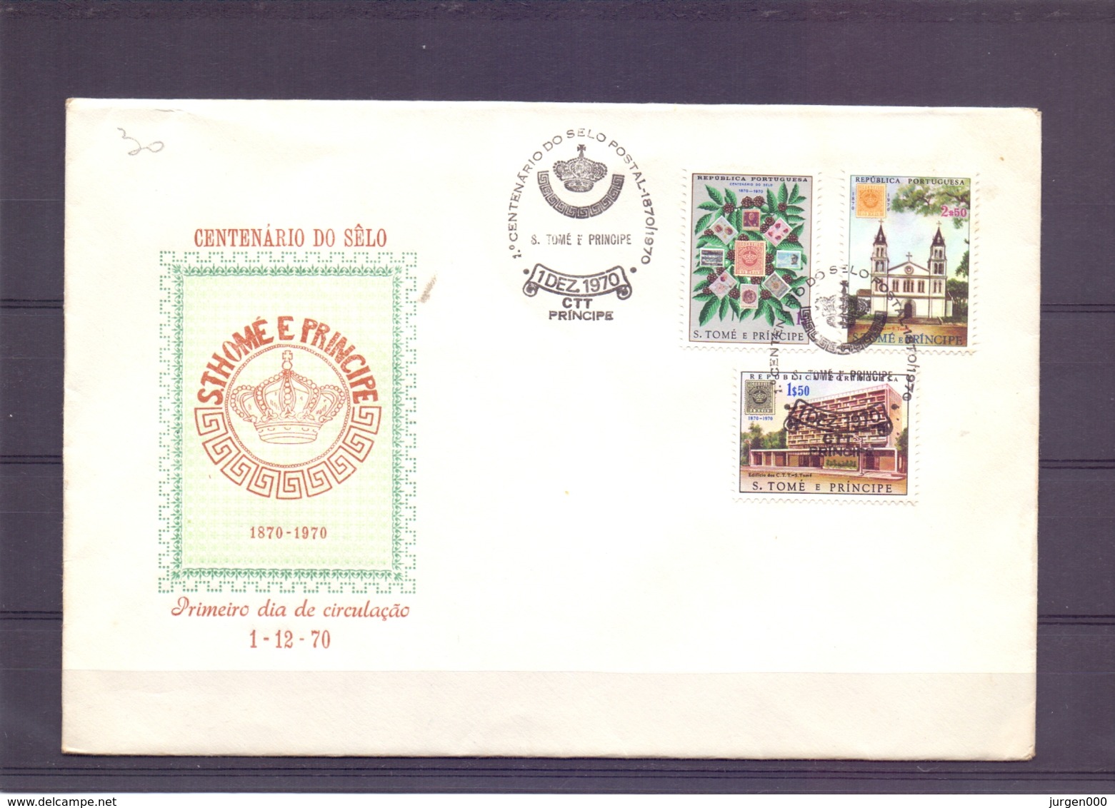 S. Tome E Principe - FDC - Centenario Do Selo - 1/12/1970    (RM14331) - Timbres Sur Timbres