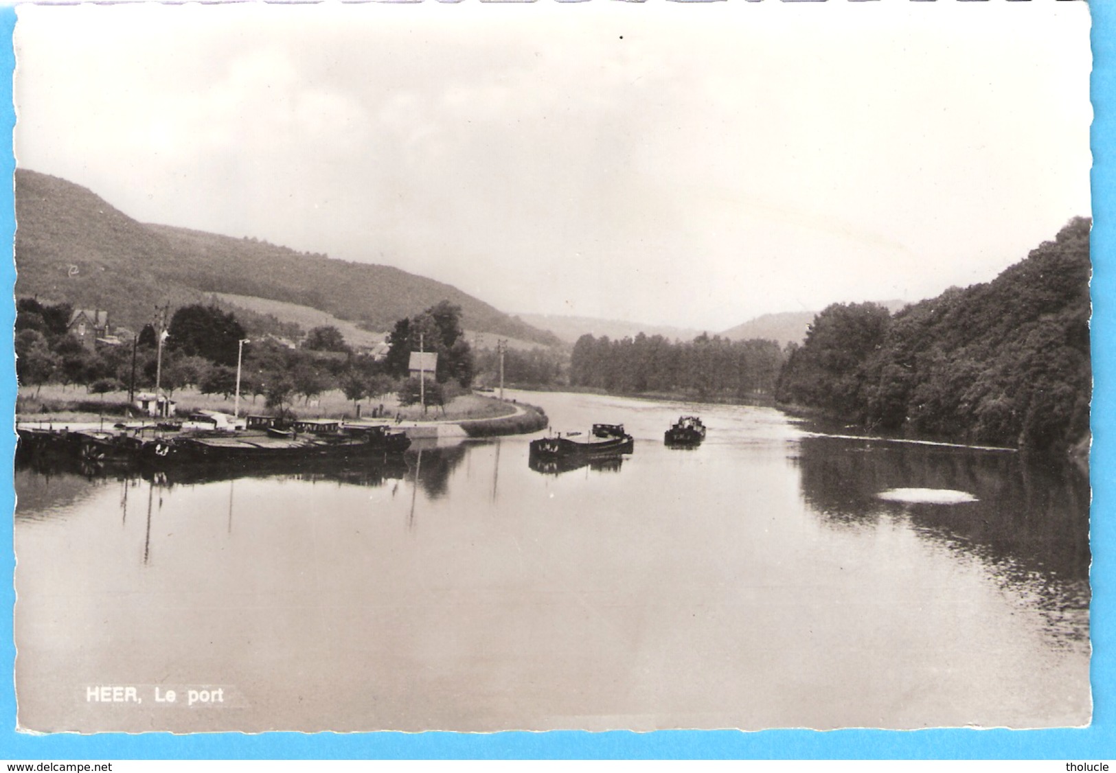 Heer-sur-Meuse (Hastière)-+/-1950-Le Port-Péniches (péniche)-Edit.Lutte, Genappe---> Mme Jacot, Magasin VEGE- Rare - Hastière