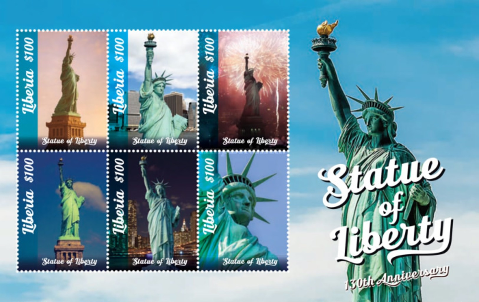 Liberia 2016 The 130th Anniversary Of The Statue Of Liberty, MNH - Liberia