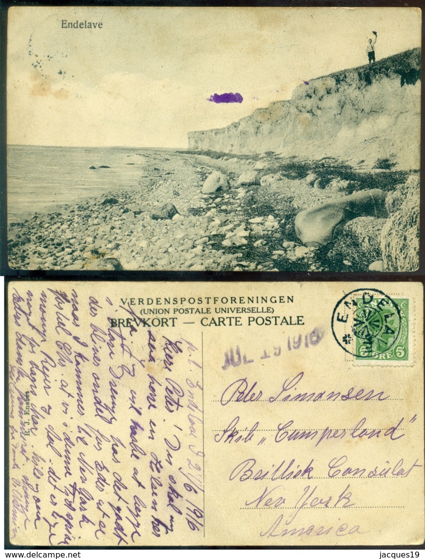 Denmark 1916 Postkart Endelave With Cancel Endelave - Dänemark