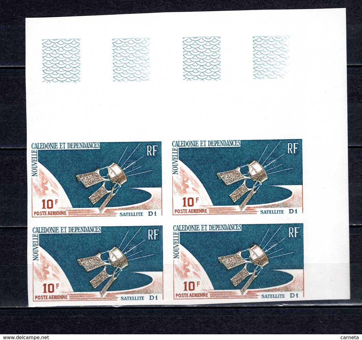 Nlle CALEDONIE PA N° 87  NON DENTELES EN BLOC DE QUATRE   NEUFS SANS CHARNIERE  COTE 120.00€  ESPACE - Imperforates, Proofs & Errors