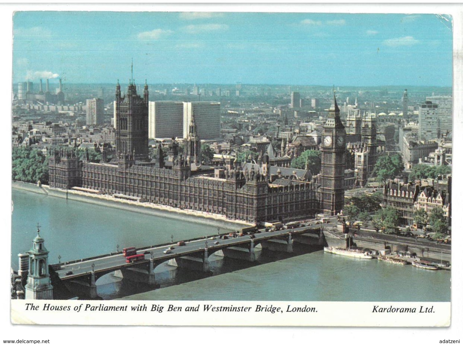 Inghilterra England London The Houses Of Parliament With Big Ben And Westminster Bridge Viaggiata 1976 Condizioni Come D - Altri & Non Classificati