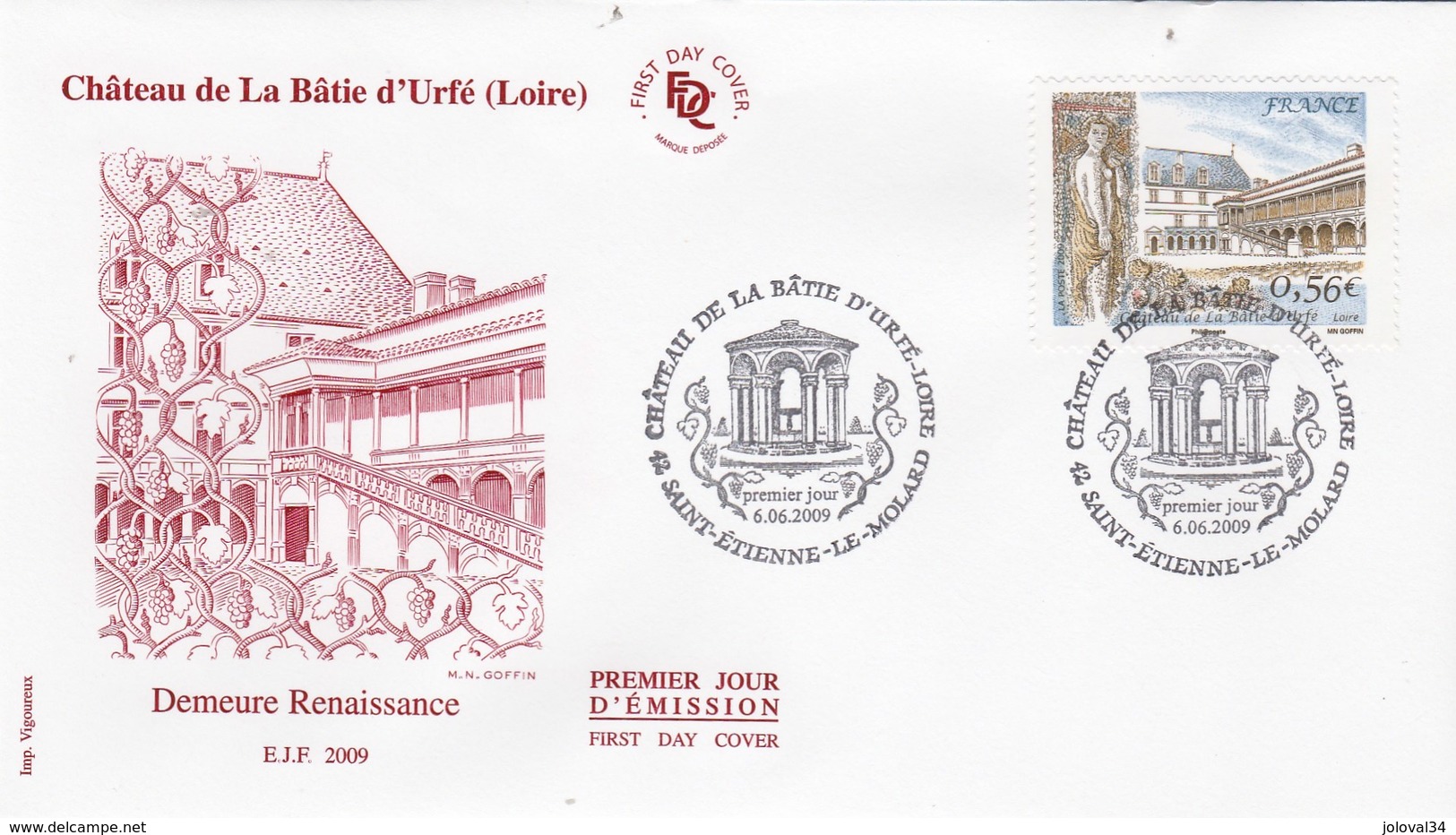France FDC 2009 Yvert  4367 Château De La Bâtie D' Urfé Loire - 2000-2009