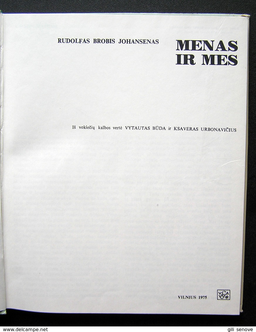 Lithuanian Book / Menas Ir Mes / Art And We 1975 - Kultur