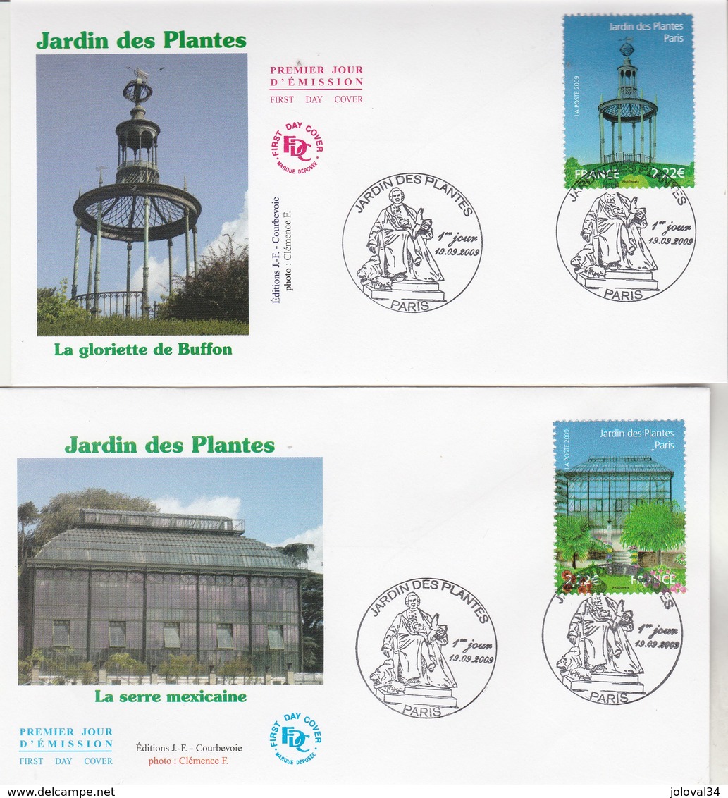 France Lot 2 Enveloppes FDC 2009 Yvert  4384 Et 4385 Jardin Des Plantes Paris - 2000-2009