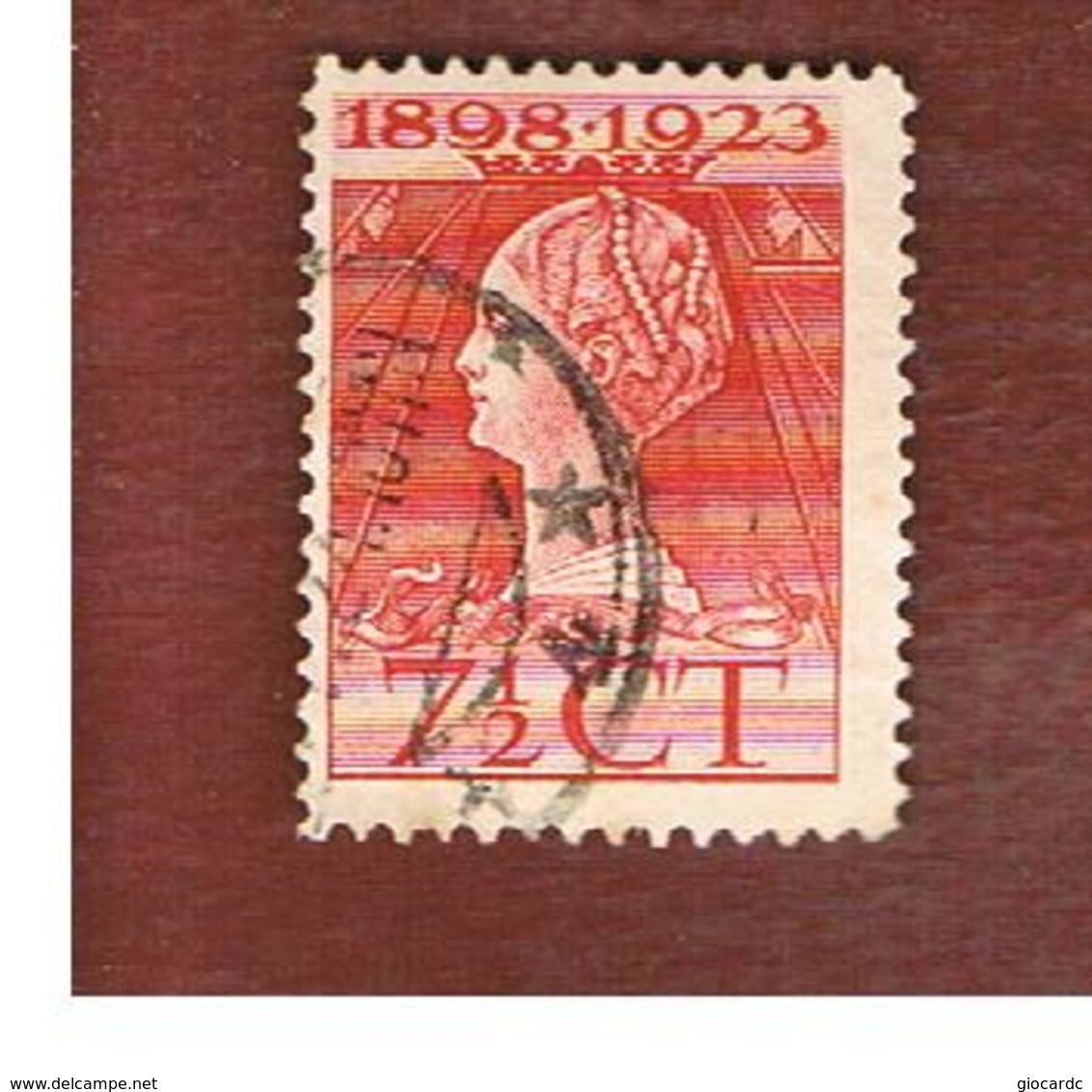 OLANDA (NETHERLANDS) -  SG 261   -   1923 25^ ANNIVERSARY OF QUEEN WILHELMINA ACCESSION  7 1/2  -  USED (°) - Usati