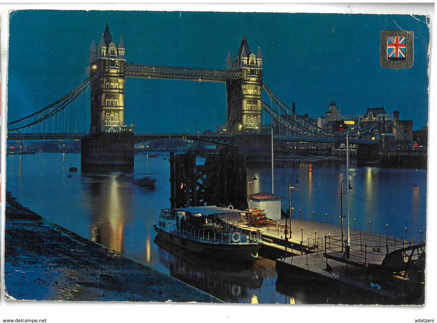 Inghilterra England London Tower Bridge And River Thames By Night Viaggiata 1977 Condizioni Come Da Scansione - River Thames