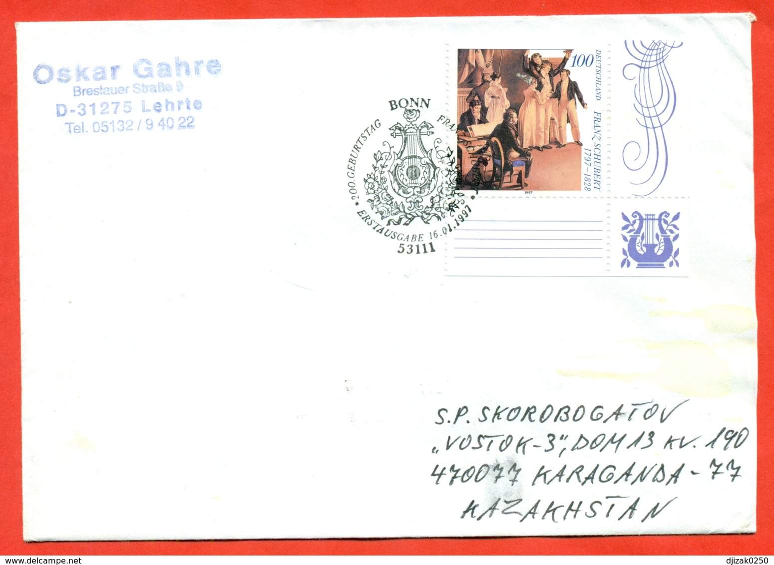 Germany 1997.FDC.The Envelope Passed The Mail. 200 Years Since The Birth Of Composer Franz Schubert. - Music