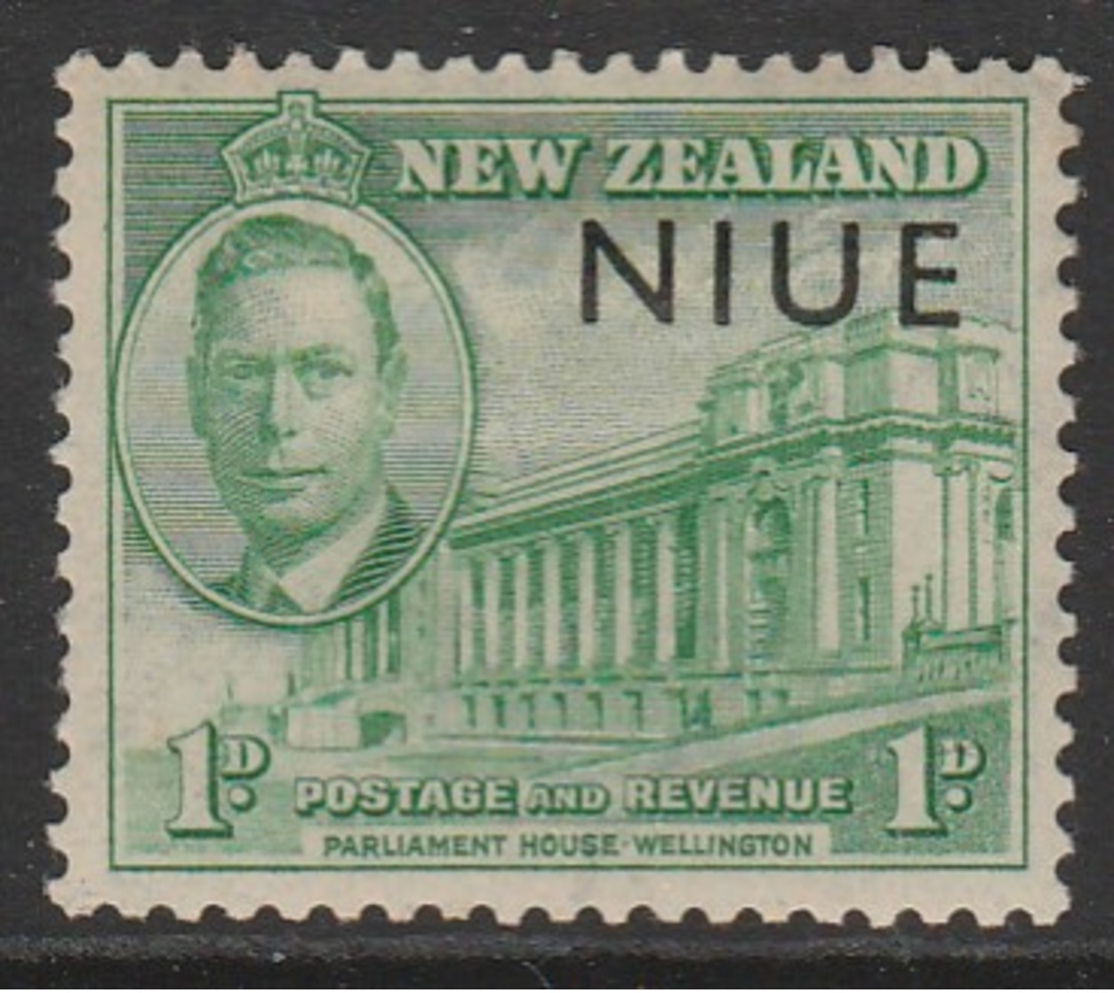 Niue 1946 Victorious End Of Second World War - New Zealand Postage Stamps Overprinted 1 P Green SW 71 * MM - Niue
