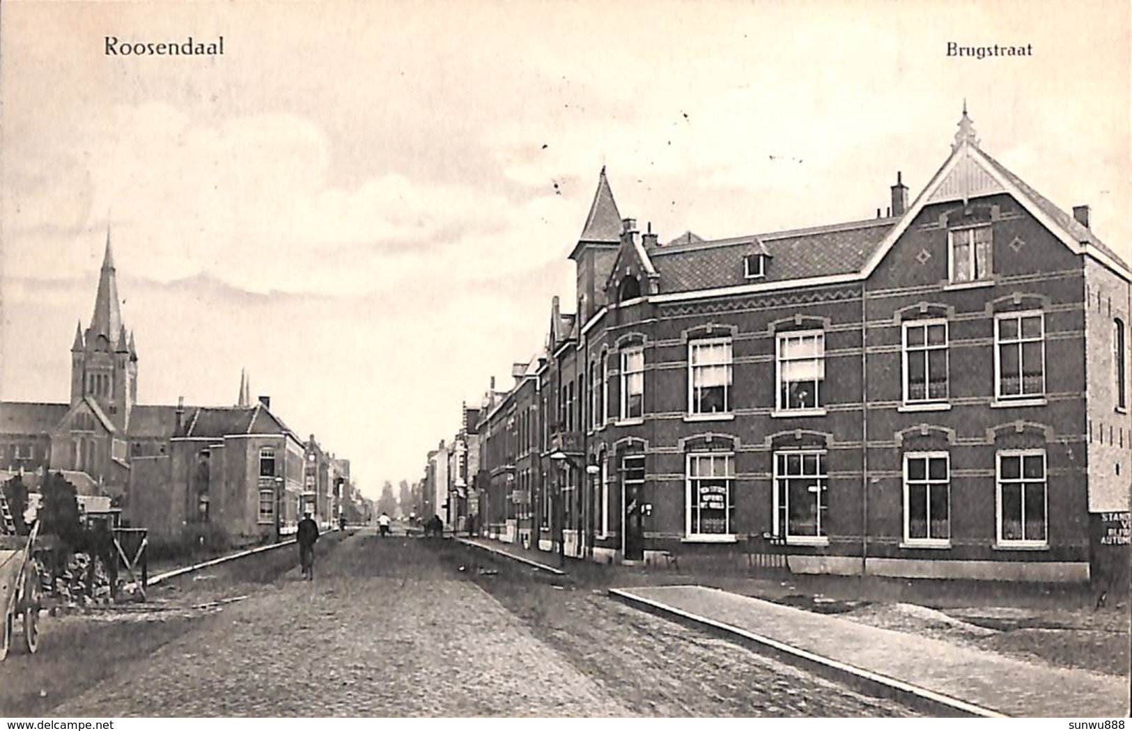 Roosendaal - Brugstraat (animatie, Café, Uitg. J Van Poll-Suykerbuyk  1910) - Roosendaal