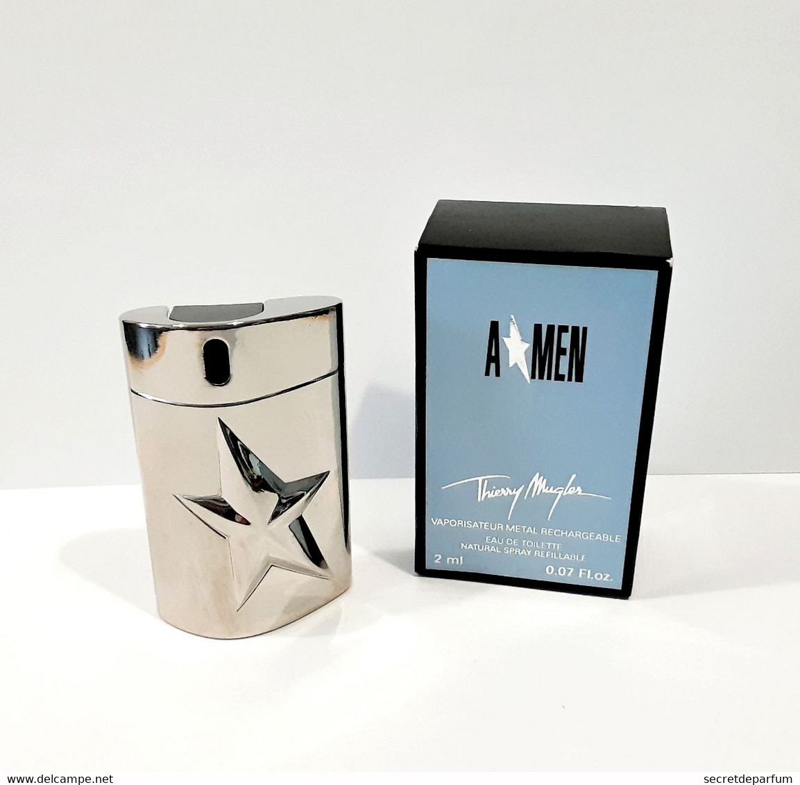 Miniatures De Parfum  A MEN   De THIERRY MUGLER Vaporisateur Métal Rechargeable   EDT  2 Ml  + Boite - Miniatures Men's Fragrances (in Box)