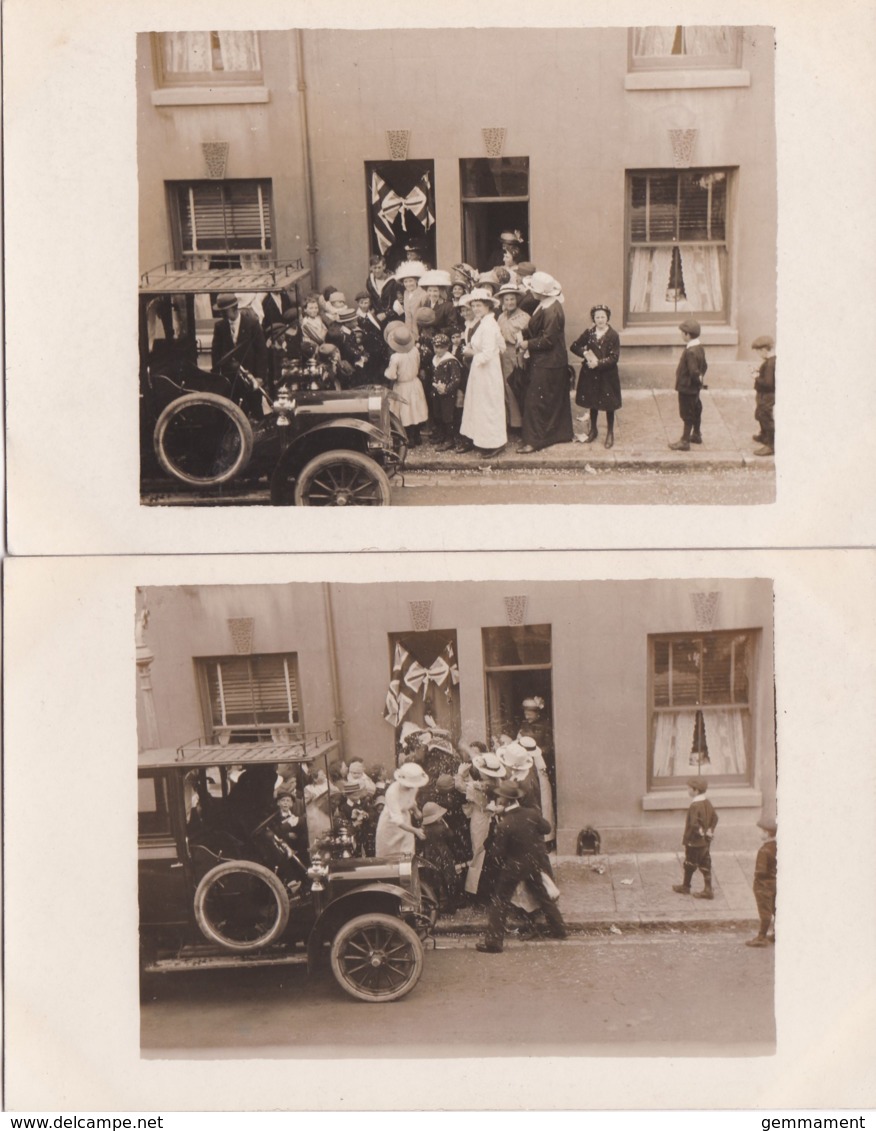 3 UNIDENTIFIED POSTCARDS OF CELEBRATIONS. APPARENTLY SAME STREET. - Other & Unclassified