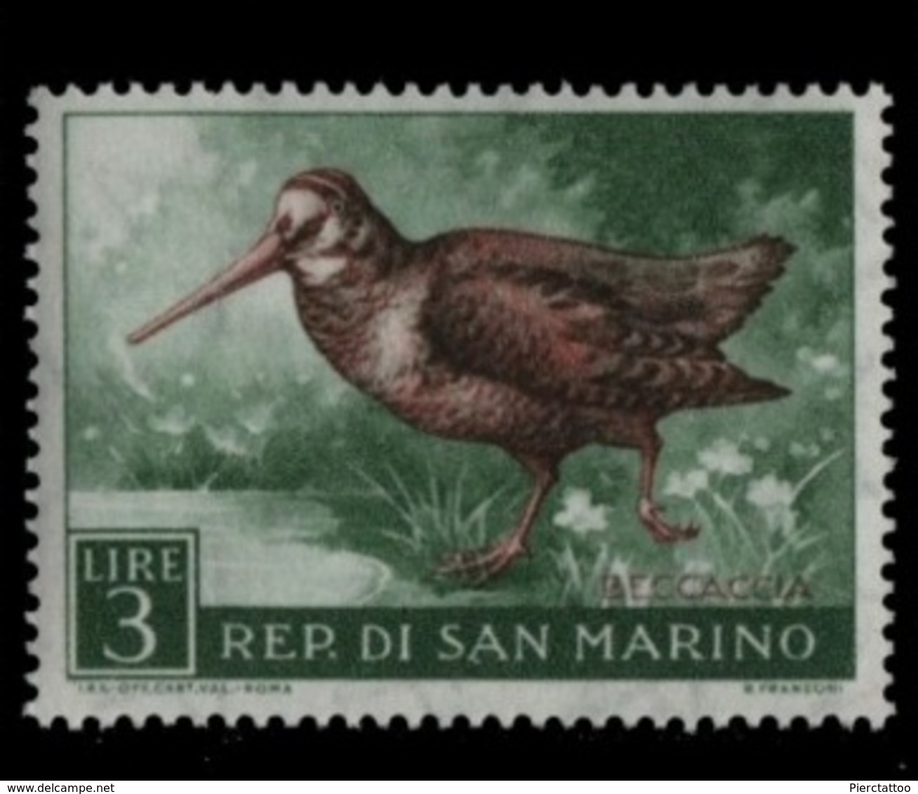 Bécasse (Oiseau/Animaux) - Saint Marin - 1960 - YT 481 - Neufs