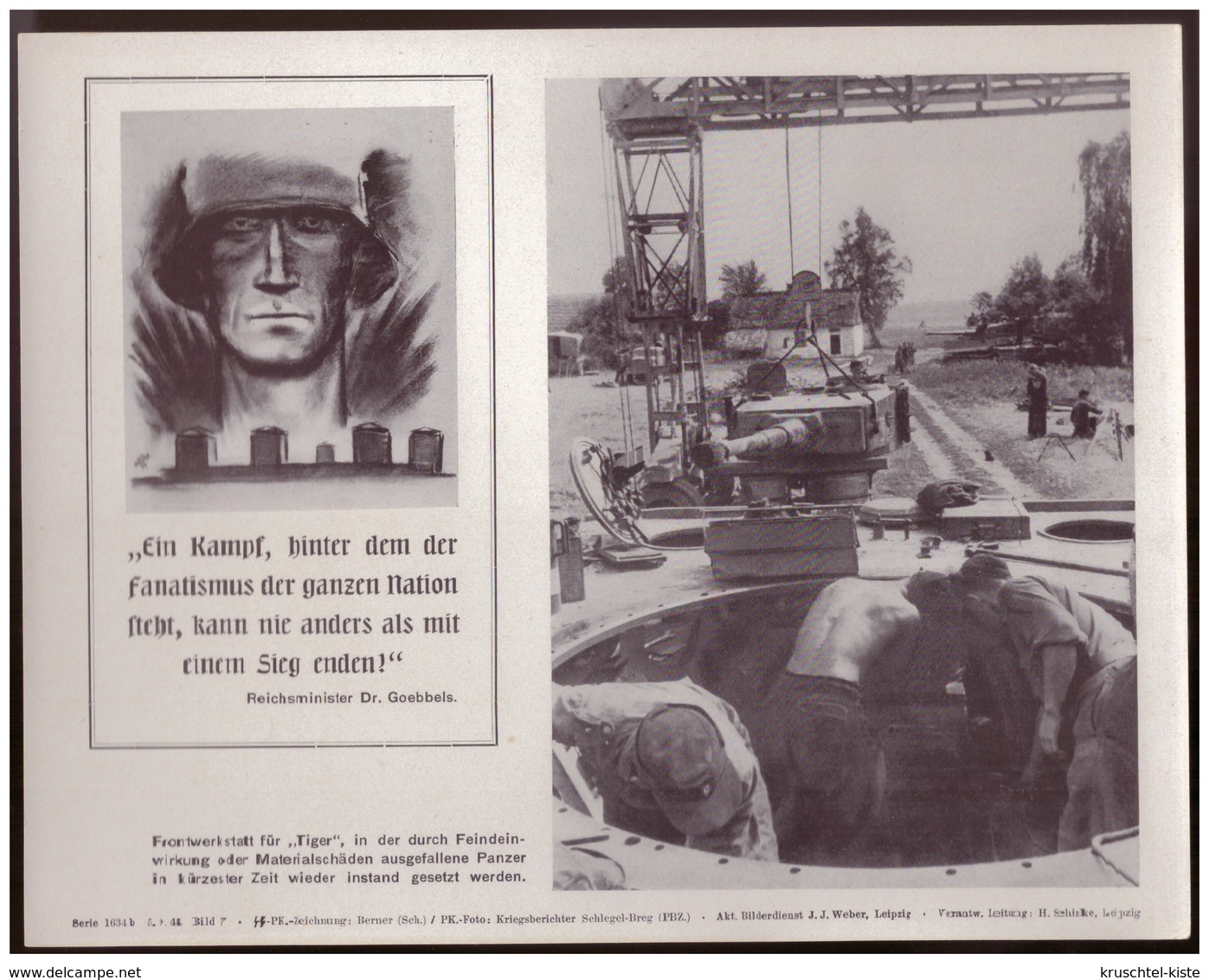 Dt- Reich (007926) Propagandasammelbild, Bilderdienst Weber Leipzig, SS PK- Foto, Ein Kampf, Hinter Dem Der Fanatismus - Briefe U. Dokumente