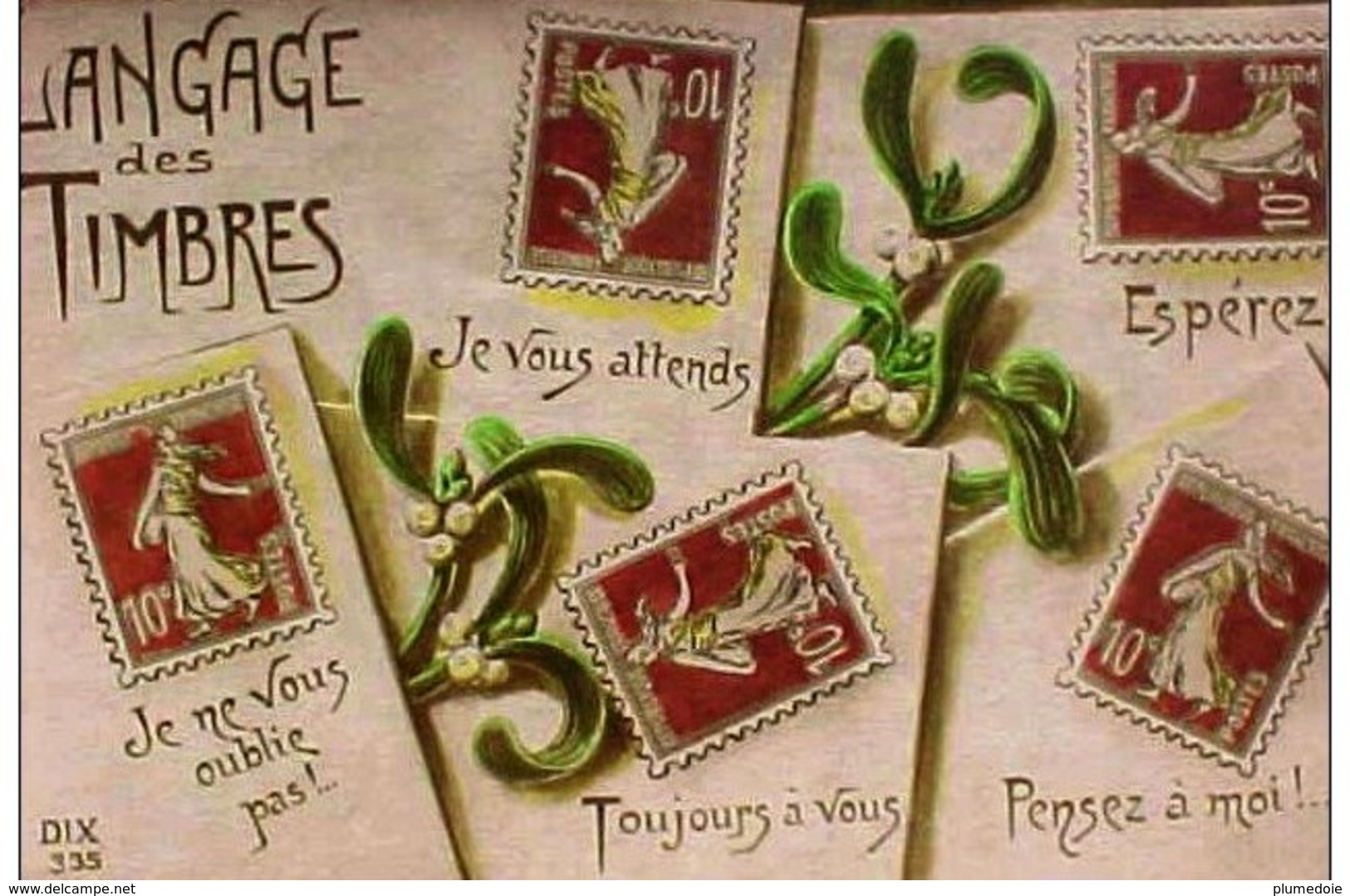 Cpa  LANGAGE Des TIMBRES , LANGUAGE OF STAMPS  OLD PC - Briefmarken (Abbildungen)