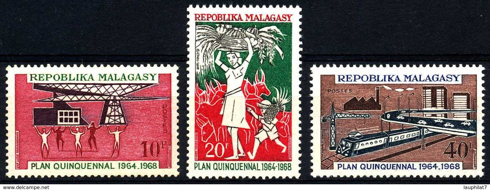 [602294]TB//**/Mnh-Madagascar 1968, Plan Quinquenal, Agriculture, Industrie, Train, SC, **/mnh - Madagascar (1960-...)