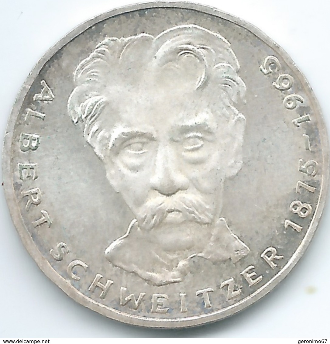 Germany - Federal Republic - 1975 - 5 Mark - 100th Anniversary Of The Birth Of Albert Schweitzer - KM143 - 5 Marchi