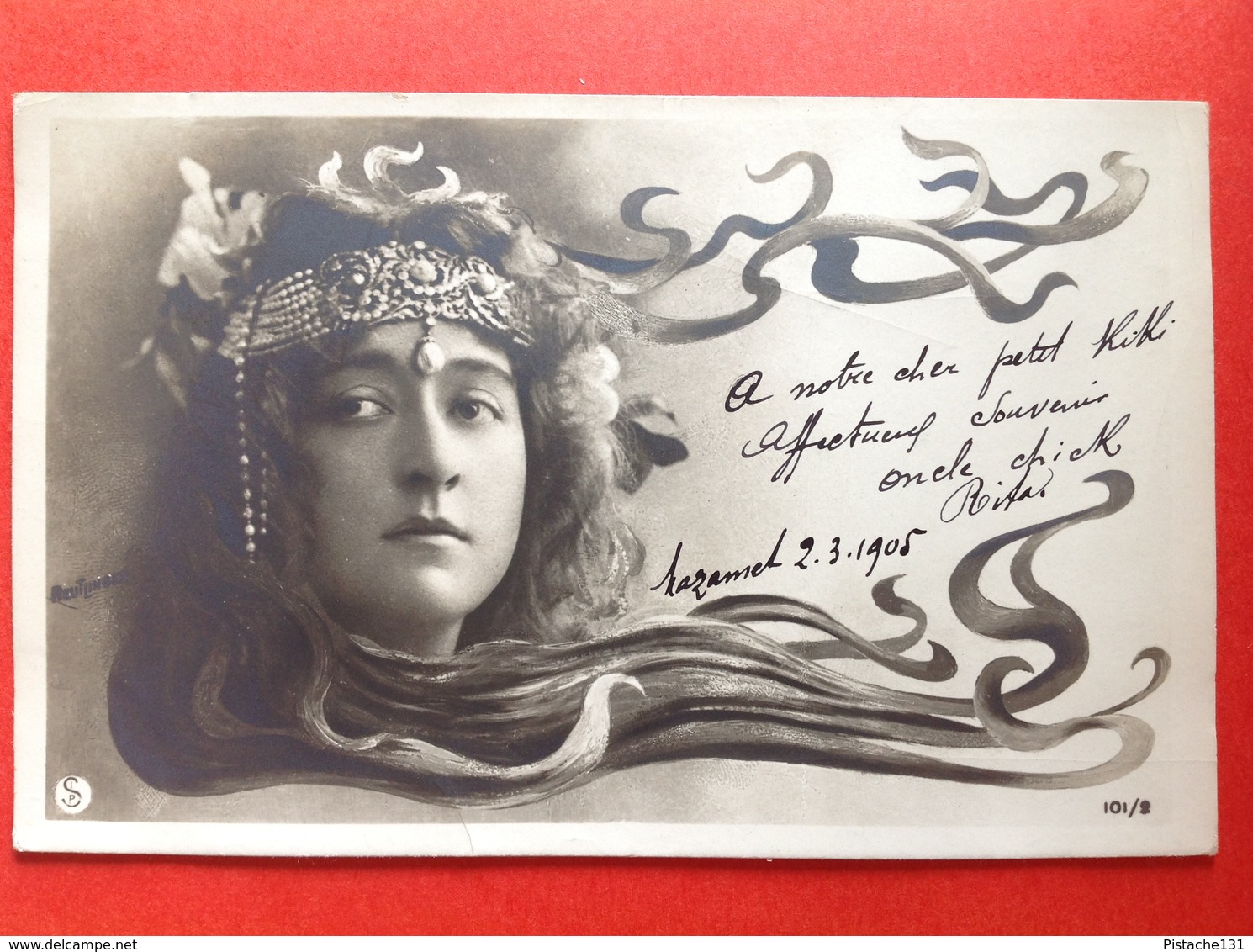 1905 - ART NOUVEAU - FEMME AVEC DIADEME - DAME MET DIADEEM - PHOTO REUTLINGER - PARIS - Autres & Non Classés