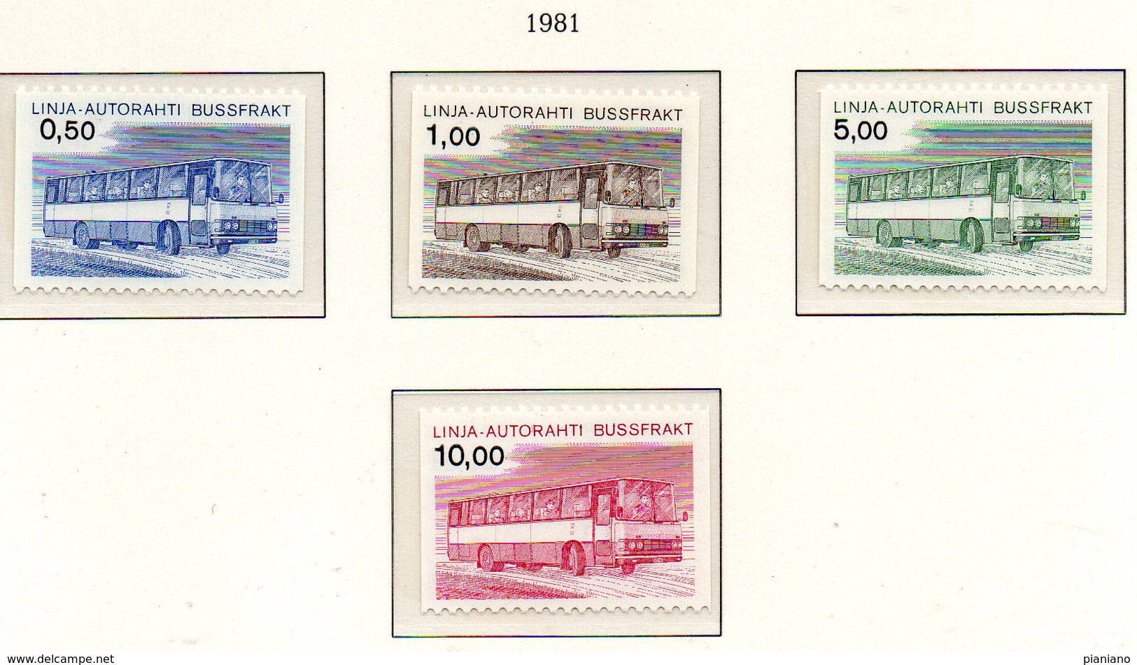 PIA - FINLANDIA - 1981 : Autobus Modello "SISU" Del 1981 - (Yv 14-17) - Postbuspakete
