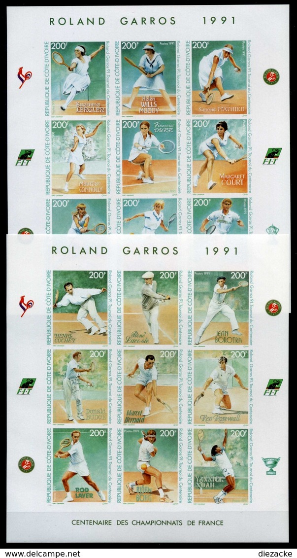 Elfenbeinküste 2KB MiNr. 1029-46 B Postfrisch MNH Tennis (GF8758 - Ivory Coast (1960-...)