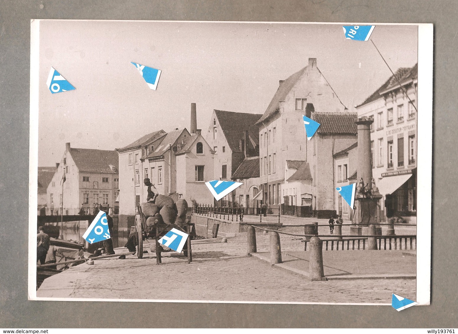 Lier Foto Photo Oude Reproductie De Vismarkt Met Pomp Rond 1900 Foto Op Karton 210 Mm X 150 Mm - Lier