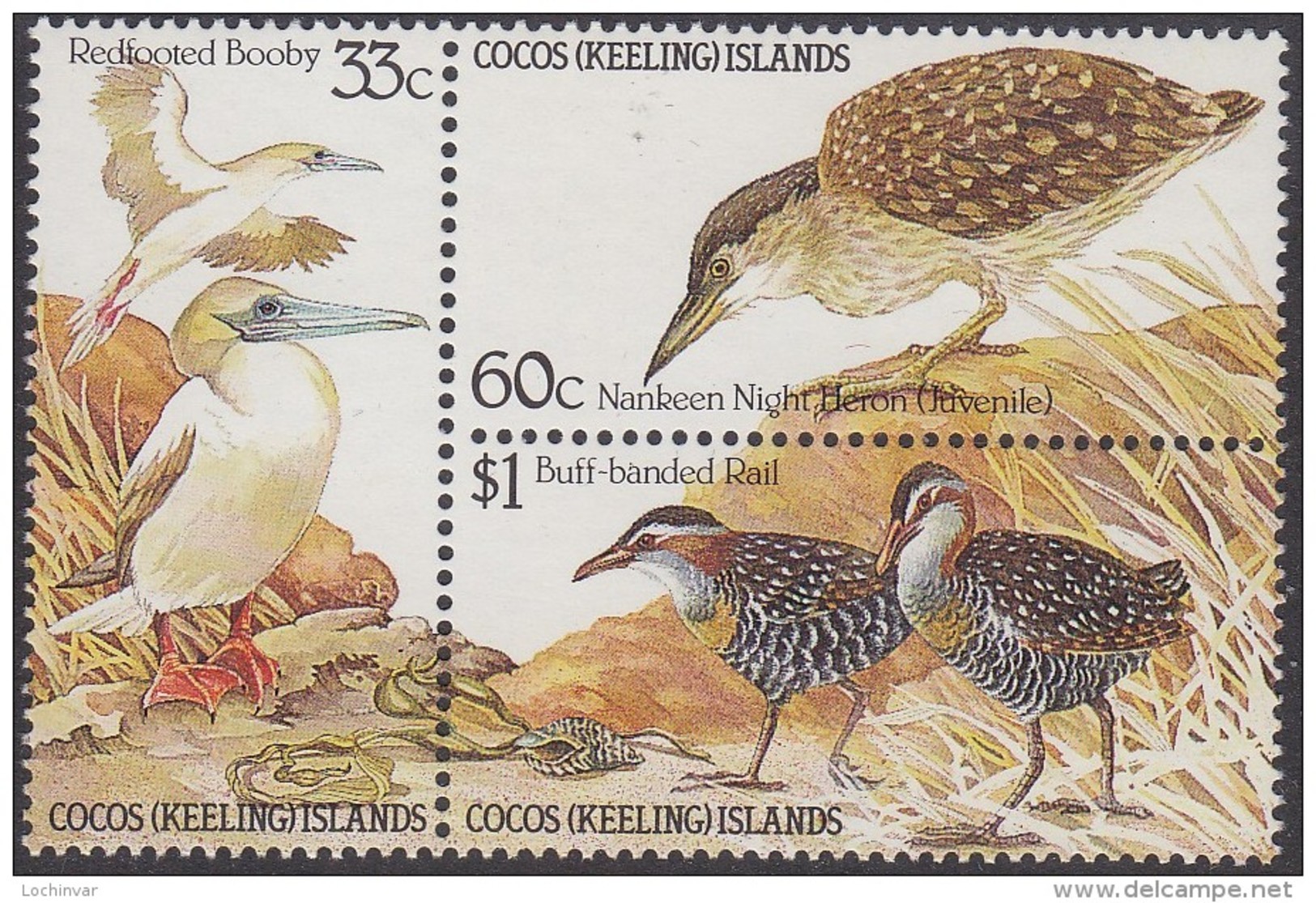 COCOS Is, 1985 BIRDS BLOCK 3 MNH - Cocos (Keeling) Islands