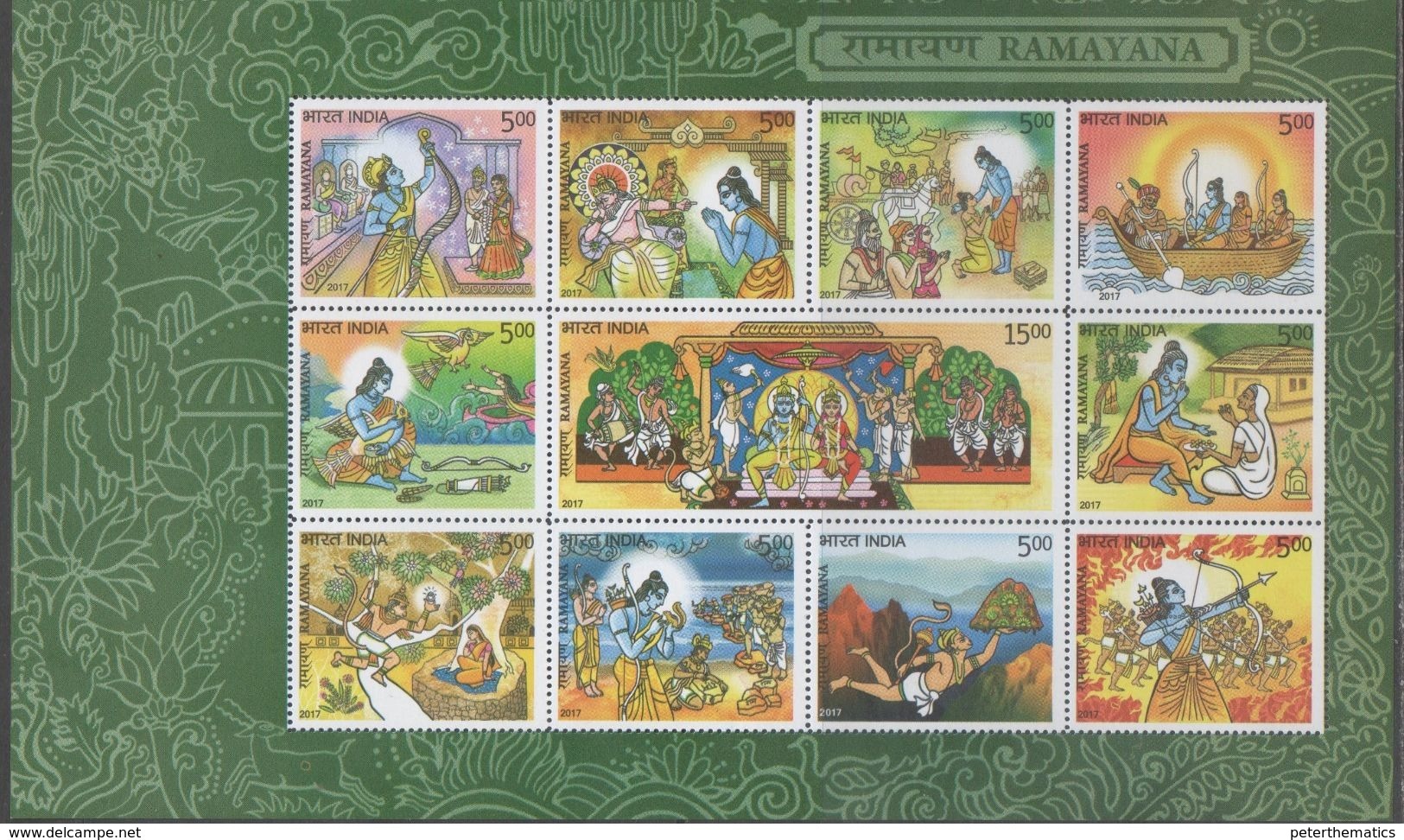 INDIA , 2017, MNH, RAMAYANA , EPICS, LITERATURE, MOUNTAINS, BOATS, ARROWS, 2 SHEETLETS - Other & Unclassified