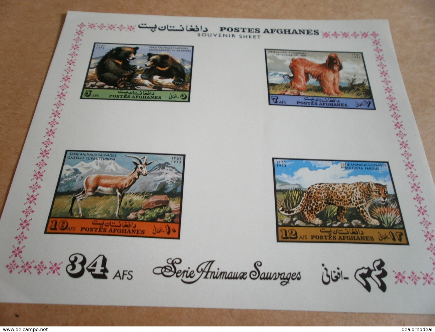 Miniature Sheet 1973 - Fauna, Animals, Imperf - Afghanistan