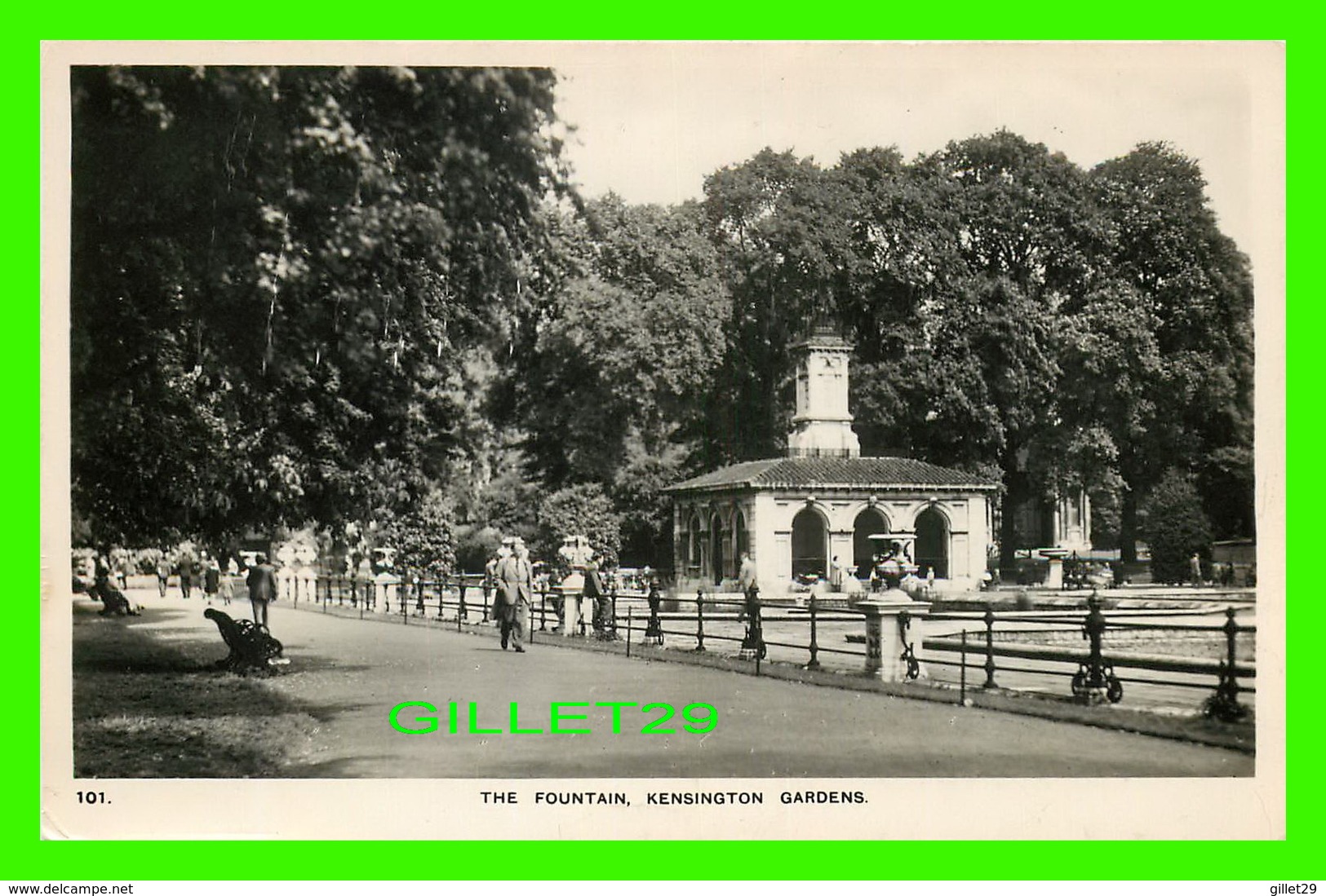 LONDON, UK - KENSINGTON GARDENS, THE FOUNTAINS, ANIMATED - CHARLES SKILTON'S SERIES -  REAL PHOTOGRAPH - - Autres & Non Classés