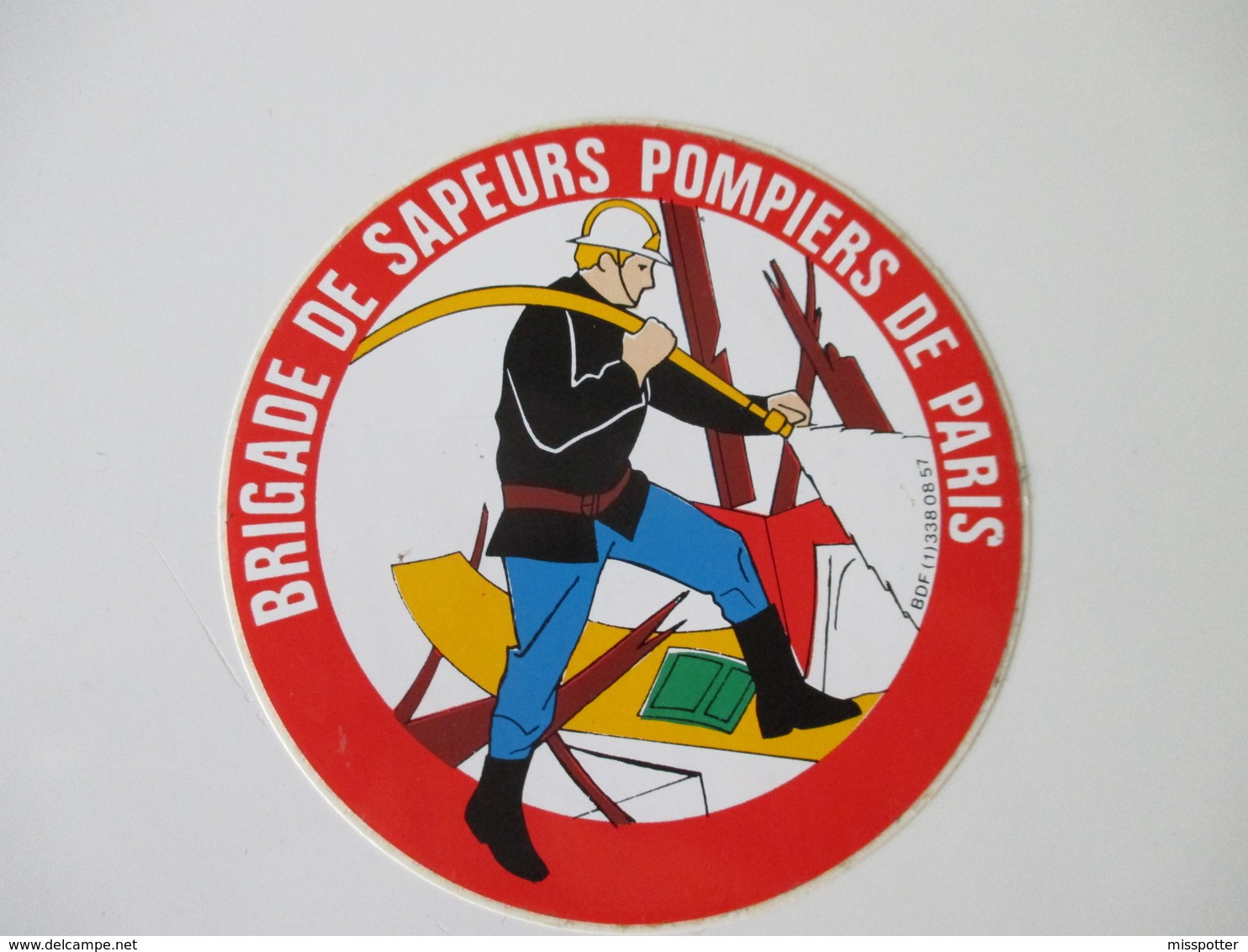 Autocollant Vintage Sapeurs Pompiers De Paris 9 Cm De Diamètre - Stickers