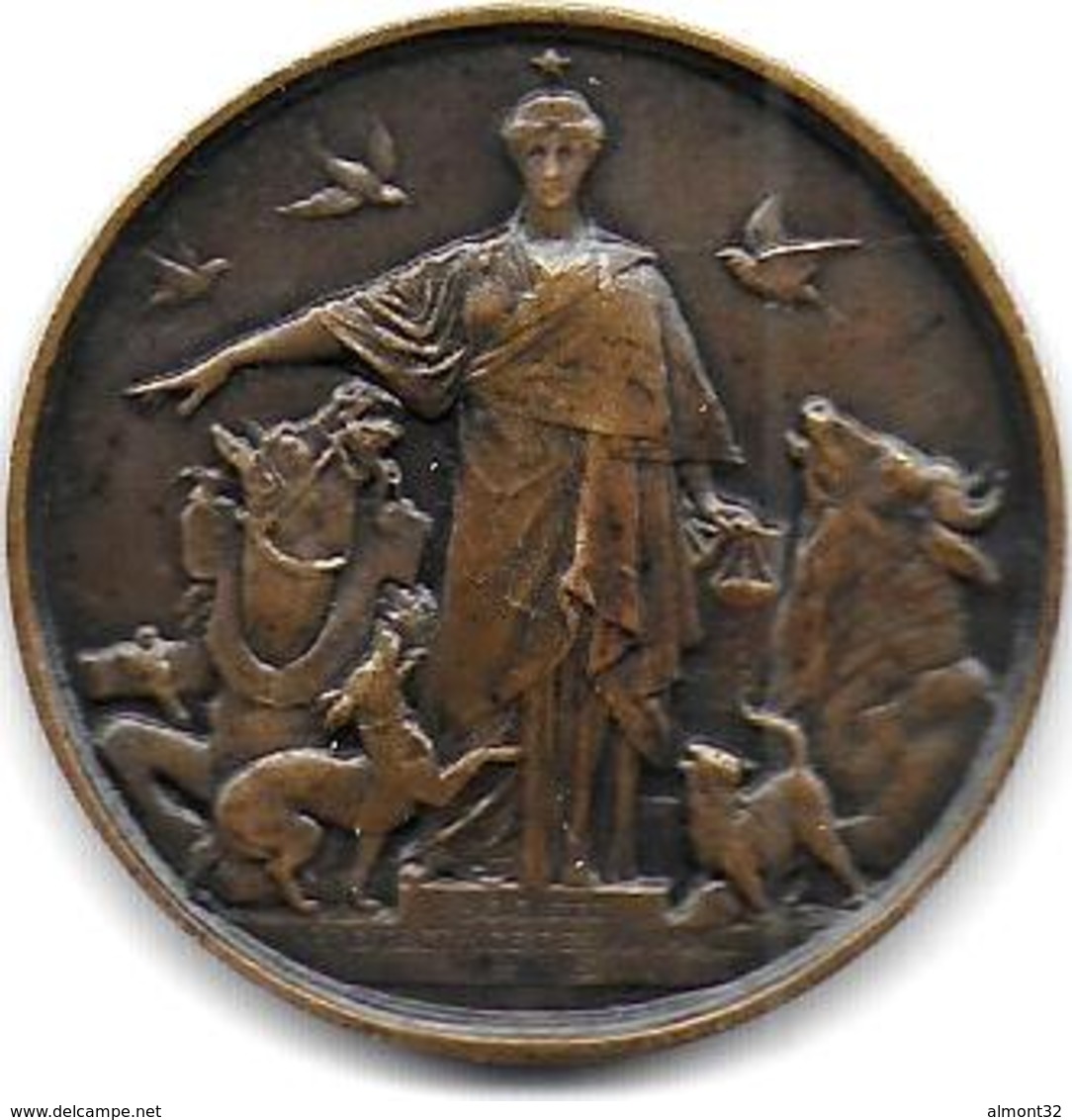 Société Protectrice Des Animaux - Médaille Attribuée En 1916 - Autres & Non Classés