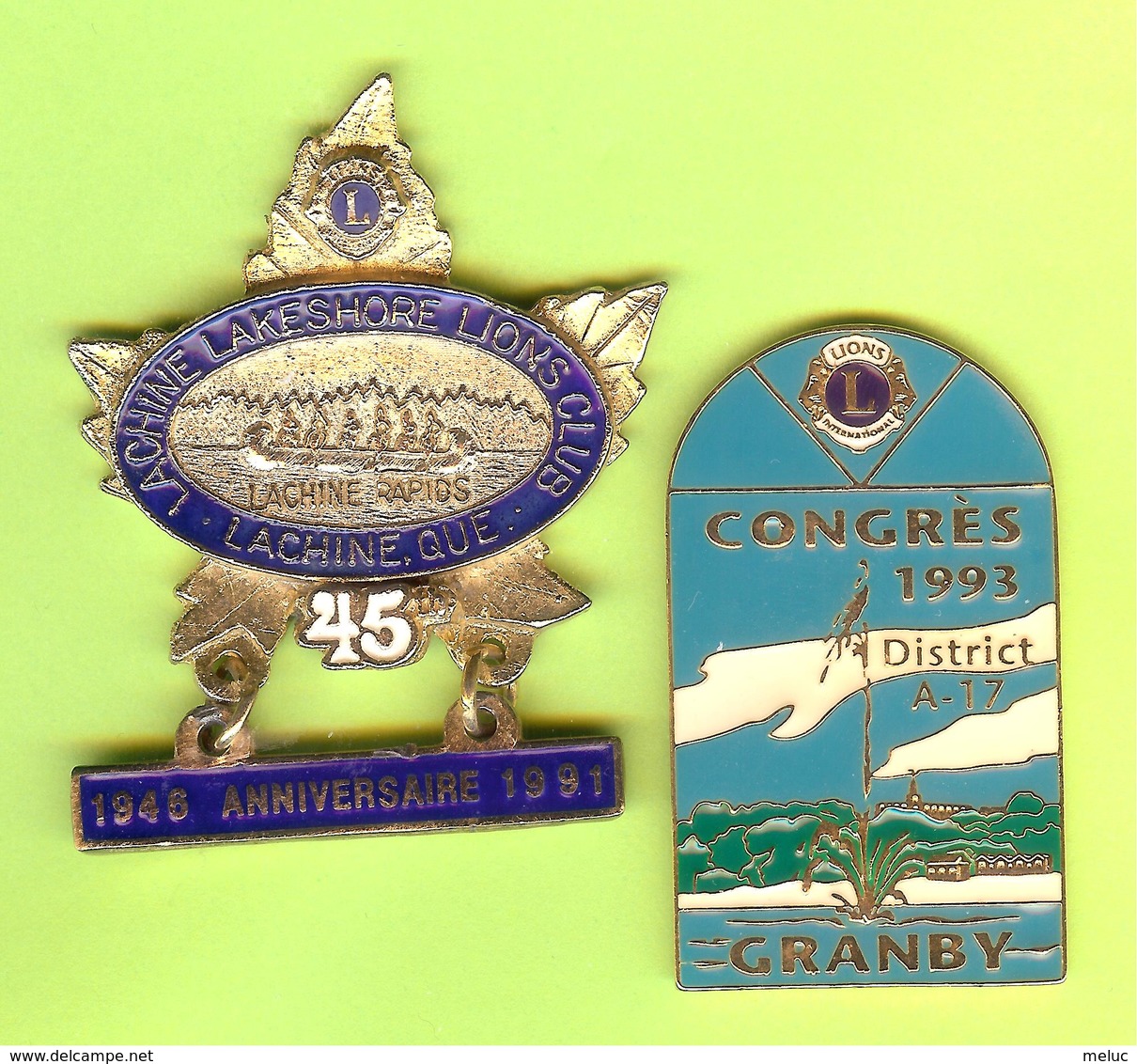 2 Gros Pin's Club Lions Lachine (Canot) Granby - #547 - Associations