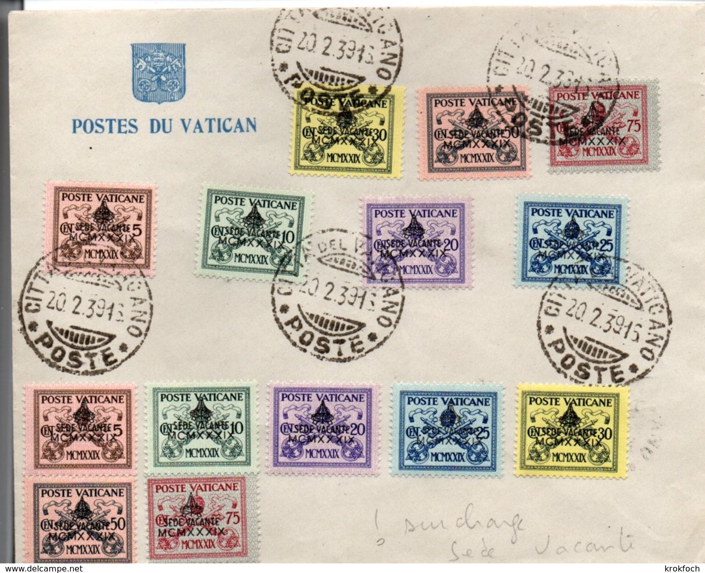 Sede Vacante 1939 - Vatican Vaticano - Pie XI Pie XII - Lettres & Documents