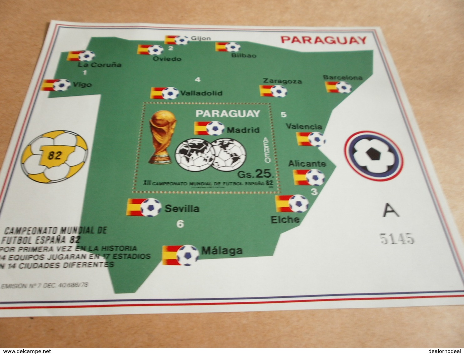 Miniature Sheets 1982 Spain World Cup Parts A And B - Paraguay