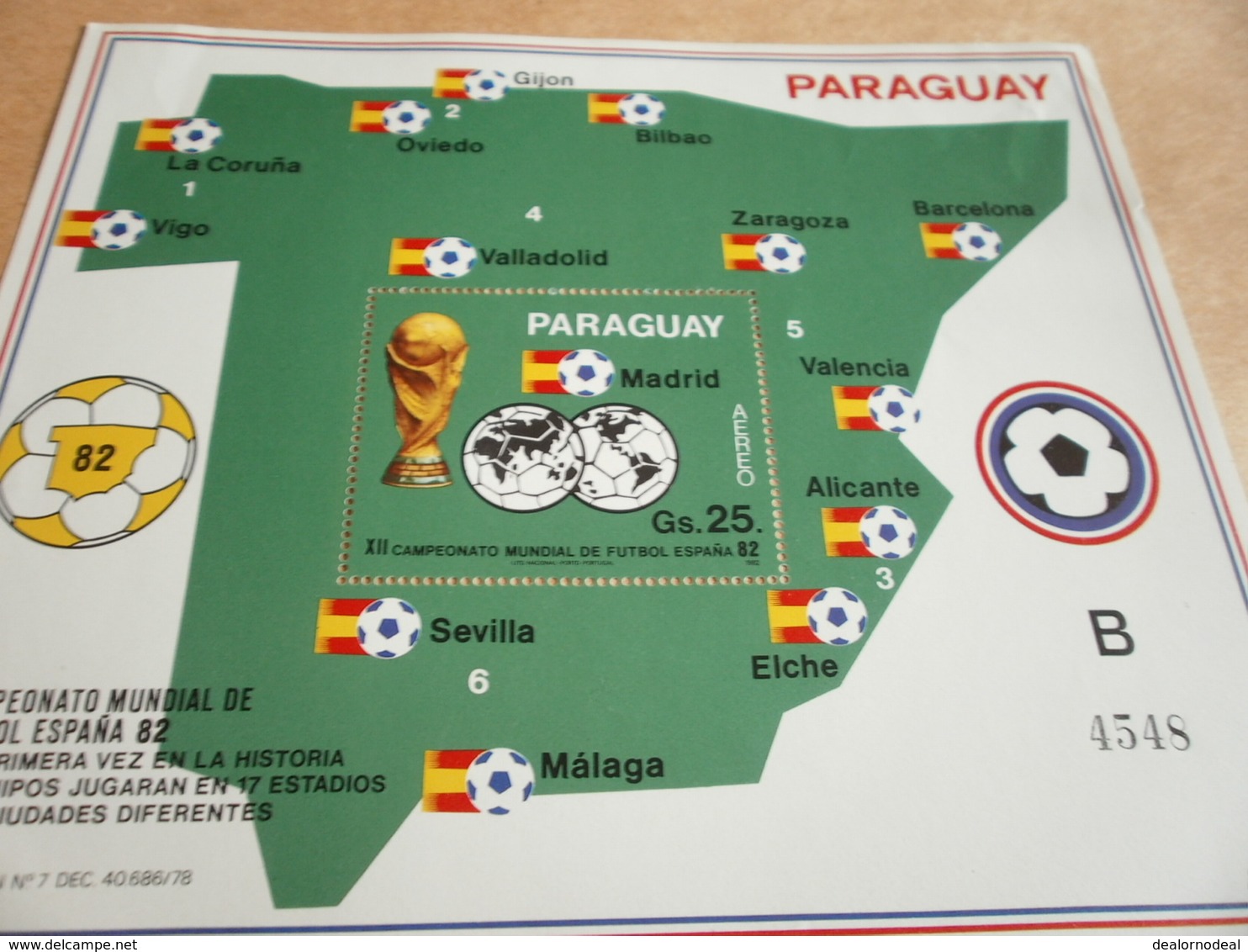 Miniature Sheets 1982 Spain World Cup Parts A And B - Paraguay