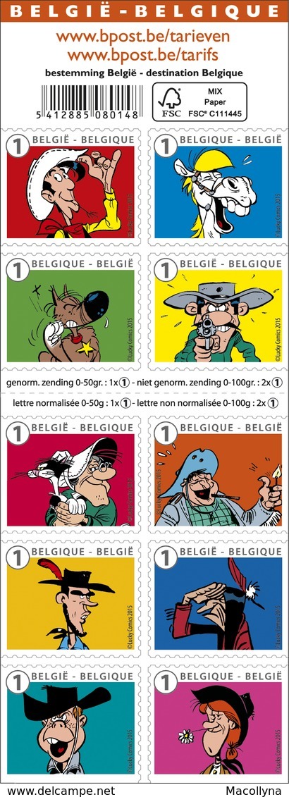 Boekje 153** Carnet Autocollant  Lucky Luke 4507/16** - Non Classés