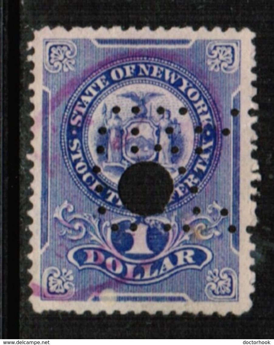 U.S.A.  Scott # UNLISTED 1908 VF USED NEW YORK STATE $1.00 STOCK TRANSFER (Stamp Scan # 510) - Revenues