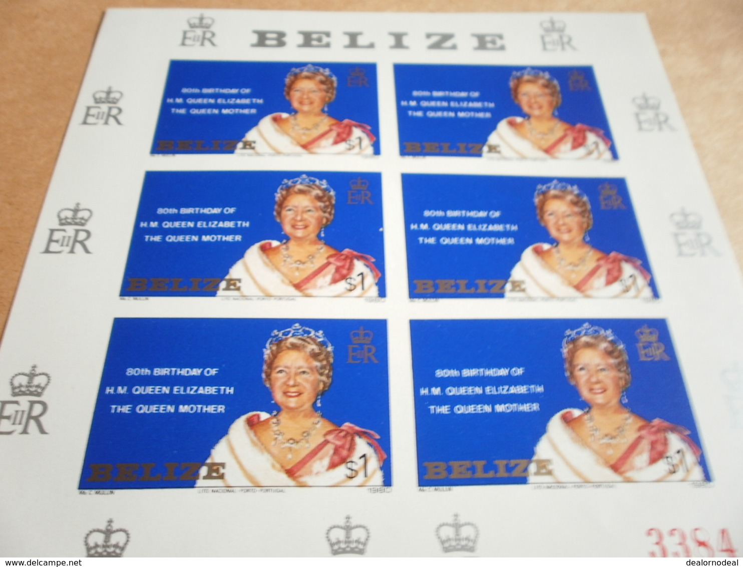 Miniature Sheets 1980 Queen Mother 80th Birthday Perf And Imperf - Belize (1973-...)