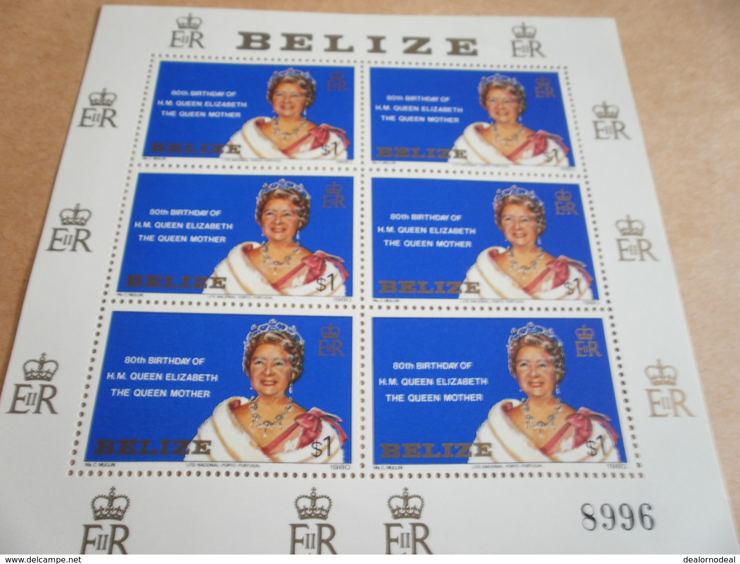 Miniature Sheets 1980 Queen Mother 80th Birthday Perf And Imperf - Belize (1973-...)