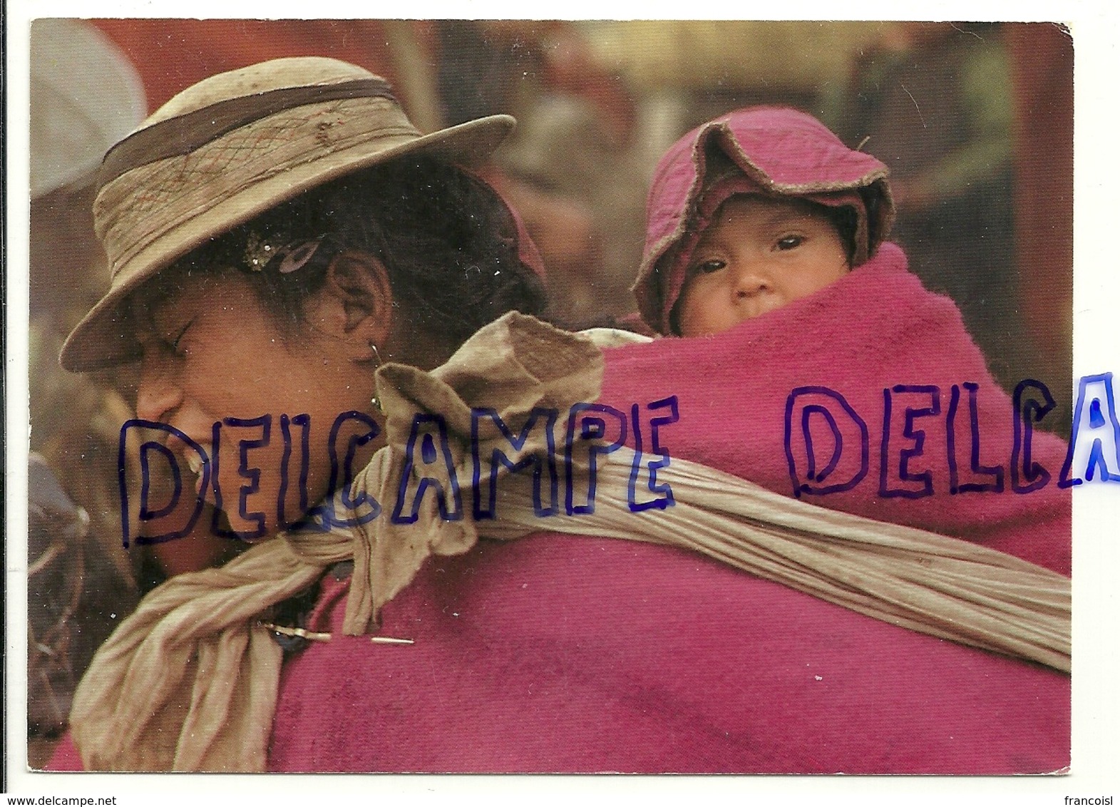 Equateur.Au Marché Indien. Maman Et Bébé - Equateur