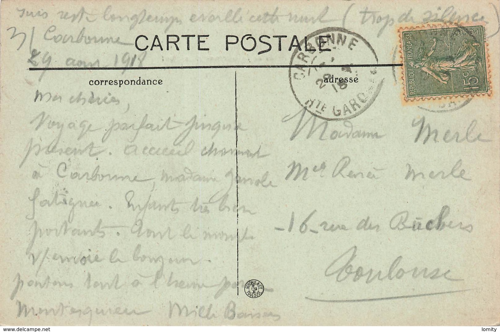 31 Carbonne Bords De La Garonne Et Le Pont Cachet 1918 - Other & Unclassified